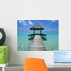 Grass Hut And Pier Wall Mural