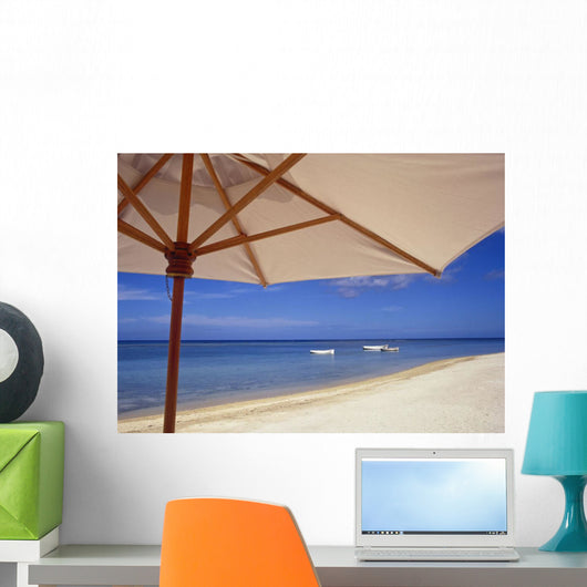 Umbrella and Tropical Beach Wall Mural