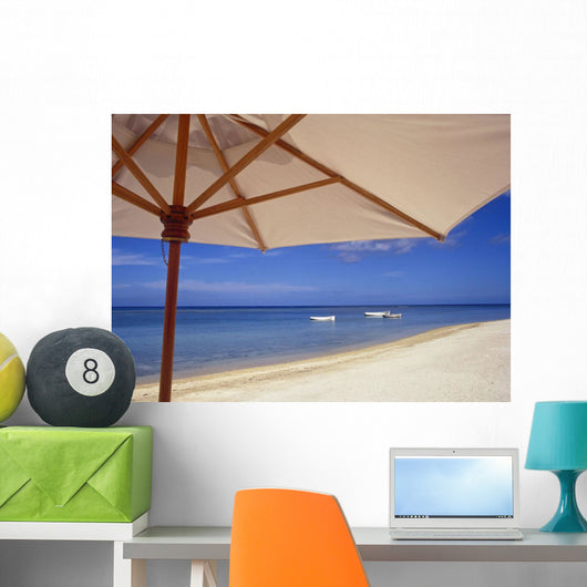 Umbrella and Tropical Beach Wall Mural