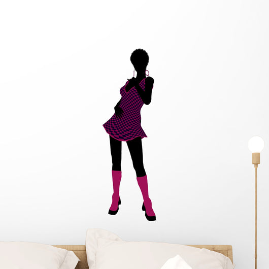 African American Go Go Dancer Illustration Silhouette Wall Decal