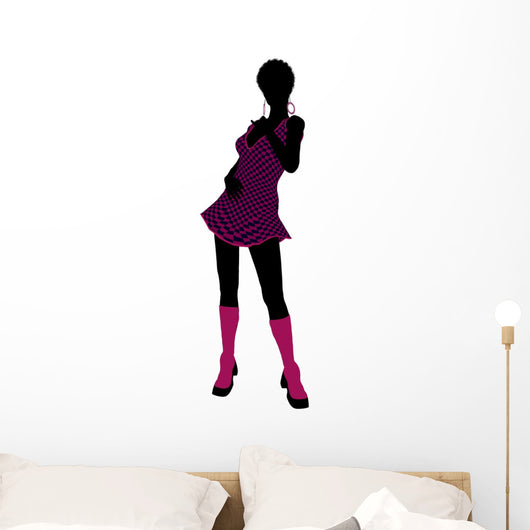 African American Go Go Dancer Illustration Silhouette Wall Decal