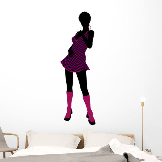African American Go Go Dancer Illustration Silhouette Wall Decal