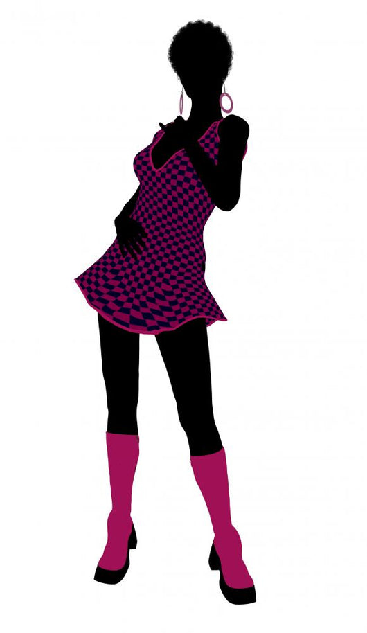 African American Go Go Dancer Illustration Silhouette Wall Decal