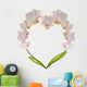 White Heard Shaped Orchid Wall Decal
