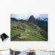 Llama At Machu Picchu's Ancient Ruins With Huayna Picchu Wall Mural