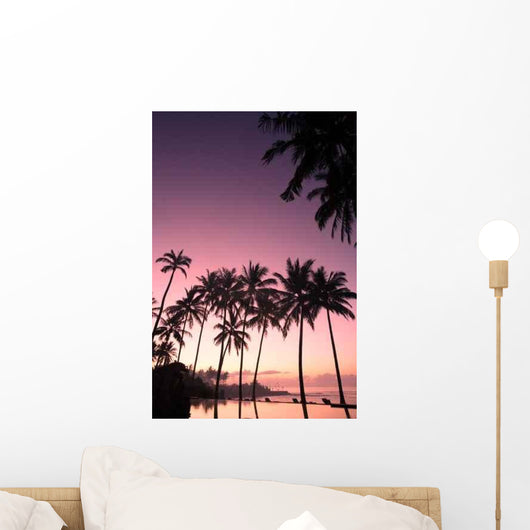 Coconut Tree Sunrise Wall Decal Design 3
