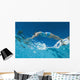Underwater View Of Woman Diving Into Pool Wall Mural