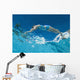Underwater View Of Woman Diving Into Pool Wall Mural
