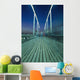 People On Swing Bridge At Dusk, Blurred Motion Wall Mural