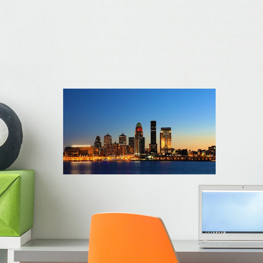 Wide Louisville Kentucky Skyline Wall Decal