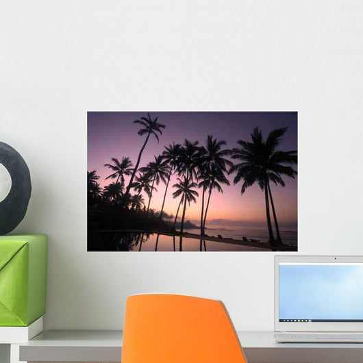 Coconut Tree Sunrise Wall Decal Design 1