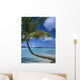 Palm Tree Leaning Over Sea Wall Mural