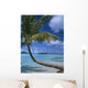 Palm Tree Leaning Over Sea Wall Mural