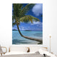 Palm Tree Leaning Over Sea Wall Mural