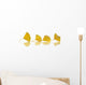 Four Yellow Ginkgo Biloba Leaves Wall Decal