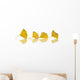Four Yellow Ginkgo Biloba Leaves Wall Decal
