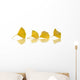 Four Yellow Ginkgo Biloba Leaves Wall Decal