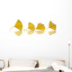 Four Yellow Ginkgo Biloba Leaves Wall Decal