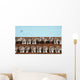 Man Swimming In Pool By Sunloungers, Aerial View Wall Mural