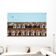 Man Swimming In Pool By Sunloungers, Aerial View Wall Mural