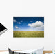 Grassy Field On Hill With Blue Skies And Clouds Wall Mural