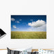 Grassy Field On Hill With Blue Skies And Clouds Wall Mural