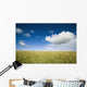Grassy Field On Hill With Blue Skies And Clouds Wall Mural