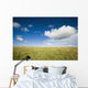 Grassy Field On Hill With Blue Skies And Clouds Wall Mural