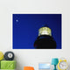 Moon Crescent Above Lighthouse At Dusk, Low Angle View, Close Up Wall Mural