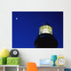 Moon Crescent Above Lighthouse At Dusk, Low Angle View, Close Up Wall Mural