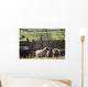Three Sheep In A Field With Stone Houses And Pastures Wall Mural