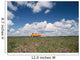 Campervan Going Down Road In Front Of Heather In Flower Wall Mural