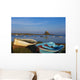 View Across Water And Boats To Lindisfarne Castle On Holy Island Wall Mural