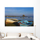 View Across Water And Boats To Lindisfarne Castle On Holy Island Wall Mural