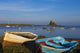 View Across Water And Boats To Lindisfarne Castle On Holy Island Wall Mural