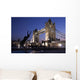 Tower Bridge At Dusk With Dolphin Statue In The Foreground Wall Mural