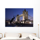 Tower Bridge At Dusk With Dolphin Statue In The Foreground Wall Mural