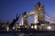 Tower Bridge At Dusk With Dolphin Statue In The Foreground Wall Mural