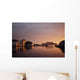 Skyline Of Town At Dusk Wall Mural