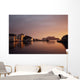 Skyline Of Town At Dusk Wall Mural