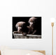 Two Chocolate Labrador Puppies in a Basket Wall Mural