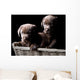 Two Chocolate Labrador Puppies in a Basket Wall Mural