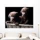 Two Chocolate Labrador Puppies in a Basket Wall Mural
