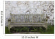 A Wooden Bench With Peeling Paint Against A White Wall Wall Mural