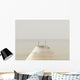 Wooden Pier On Misty Lake At Dawn Wall Mural