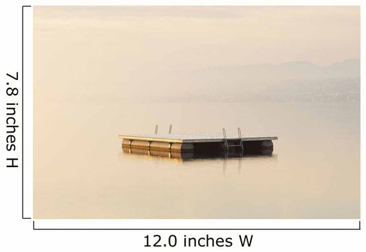 Snow Dusted Pontoon In Lake Zurich At Dawn Wall Mural