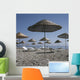 Palapas And Sun Loungers On Beach Wall Mural