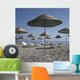 Palapas And Sun Loungers On Beach Wall Mural