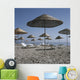 Palapas And Sun Loungers On Beach Wall Mural