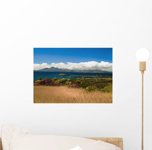 Gorse And Rhododendron Bushes Along Coast Wall Mural